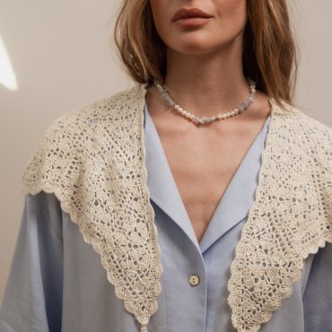 Milky Collar With Front Closure Tie, Dressy Collar Accessory, Removeable Neck Accessorize For Women, Openwork Peter Pan Collar Necklace