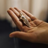 Gold Plated Silver Goddess Pendant: Trypillian Bereginya Jewelry