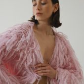 Handmade Alpaca Merino Cardigan: Cropped Open Front Knit Sweater