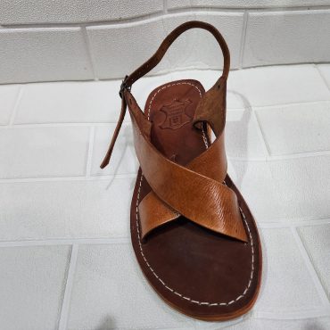 Handmade Moroccan Leather Sandals For Women – Brown Cross Strap Flat Sandals With Ankle Strap, Open Toe Boho Summer Walking Shoes, Gift