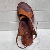 Handmade Moroccan Leather Sandals For Women – Brown Cross Strap Flat Sandals With Ankle Strap, Open Toe Boho Summer Walking Shoes, Gift